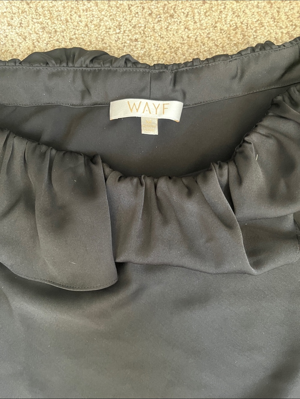 Strapless Black Ruffle Top - Picture 2 of 2